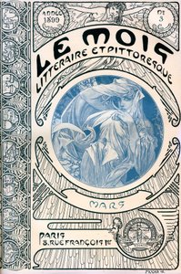 アルフォンス・ミュシャ（1860-1939）の雑誌（月刊誌）『リタラシーで絵画的な月』の表紙。1899年3月 - メゾン・ドゥ・ラ・ボン・プレス - (Maison de la Bonne Presse) 作： Alphonse Mucha