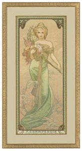 フォーシーズン：春、1900 作： Alphonse Mucha