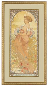 フォーシーズン：夏、1900 作： Alphonse Mucha