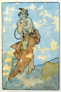 フランスの作家アナトール・フランスの作品「クリオ」からアルフォンス・ミュシャが描いたイラスト。1900.ミュシャ（1860年 1939年）。チェコのアール・ヌーヴォーの画家である 作： Alphonse Mucha