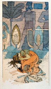 アルフォンス・ミュシャによる、ポール・ヴェロラの3幕の詩「ラーマ」の挿絵（1898年頃）。ミュシャ（1860年～1939年）は、チェコのアールヌーボーの画家です。 作： Alphonse Mucha
