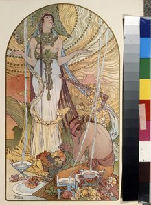 ギュスターヴ・フローベール (1821-1880) によるサランボ (Salammbo) のイラスト。 アルフォンス マリア ミュシャ (アルフォンス マリー ミュシャ) のアートワーク