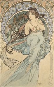 音楽、1898 作： Alphonse Mucha