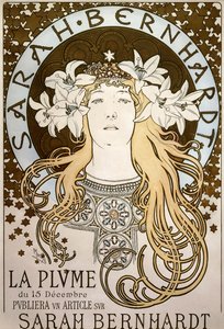 「ラプルーム」、サラベルナール出演、1896年 作： Alphonse Mucha