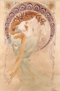 La Poesie、 作： Alphonse Mucha