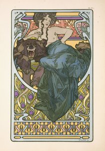 1902年、1902年に出版された本「Documents Decoratifs」のプレート47 作： Alphonse Mucha