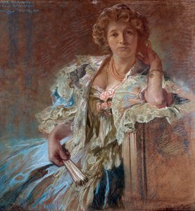 ベルト・ラランデの肖像。アルフォンス・ミュシャ（1860-1939）による絵画 作： Alphonse Mucha