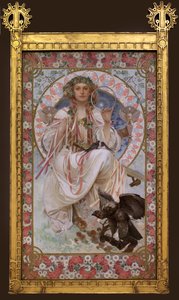 スラヴィアのジョセフィン・クレイン・ブラッドリーの肖像。アルフォンス・ミュシャ（1860-1939）による絵画、油彩・テンペラ・キャンバス