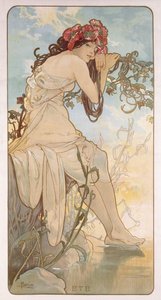 夏;エテ、1896年頃 作： Alphonse Mucha