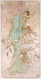 冬;冬、1896年頃 作： Alphonse Mucha