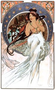 音楽のアレゴリー、1898年版 作： Alphonse Marie Mucha