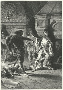 フランクスの王としての意志を示すクローヴィス1世（彫刻 作： Alphonse Marie de (after) Neuville