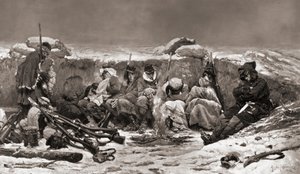 Ranskalaiset sotilaat haudassa. Pariisin piiritys. Ranskan ja Preussin sota 作： Alphonse Marie de (after) Neuville