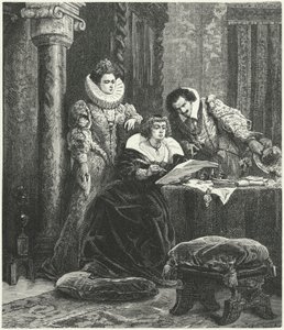 コンチーノ・コンチーニとレオノーラ・ドーリと相談するマリア・デ・メディチ（彫刻 作： Alphonse Marie de (after) Neuville