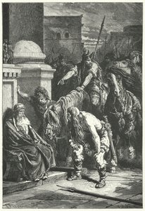 紀元前387年、ガリア人によるローマ略奪でローマの執政官マーカス・パピリウスが死亡（エングレーヴィング 作： Alphonse Marie de (after) Neuville