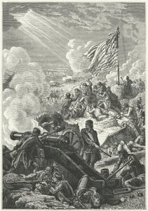 バンカーヒルの高台をイギリス軍から守ったこと 作： Alphonse Marie de (after) Neuville