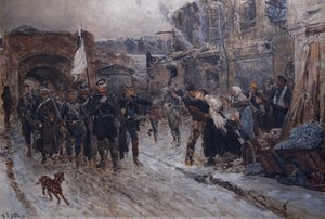 ドイツの国会議員は1871年2月16日にベルフォールに入った。 作： Alphonse Marie de Neuville