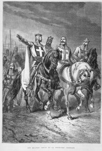 第1回十字軍の4人の首領（ゴデフロイ・ド・ブイヨンを含む）-ギゾー著『フランス史』（アシェット刊）にて 作： Alphonse Marie de Neuville