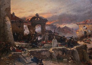 サンプリヴァの墓地、1870年8月18日、1881年 作： Alphonse Marie de Neuville