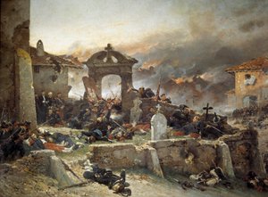 1870年の戦争"8月18日のサン・プリヴァスの墓場 作： Alphonse Marie de Neuville