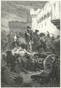 メスの防御壁の建設を監督するギーズ公フランシス、1552年 作： Alphonse Marie de after Neuville