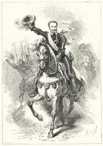 イヴリーの戦いでのフランスのヘンリー4世、1590年 作： Alphonse Marie de after Neuville