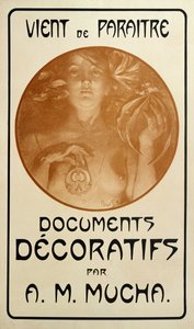 アルフォンス・ミュシャによるモノグラフ装飾文書の広告、1902 作： アルフォンス・ミュシャ