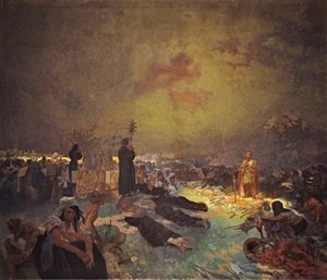 ヴィトコフヒルの戦いの後サイクルザスラブエピック 作： Alphonse Mucha
