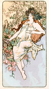 「秋」、1897 作： Alphonse Mucha