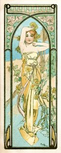 「朝の目覚め」、1899 作： Alphonse Mucha