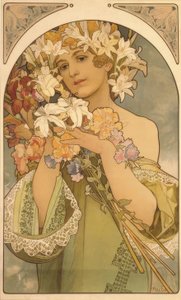 フラワーズ 作： Alphonse Mucha