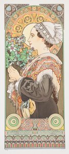 シャルドン・ド・グレーブ。砂浜からのアザミ、1902年。 作： Alphonse Mucha