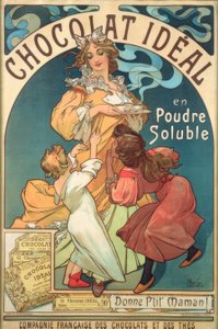 溶ける粉の理想的なチョコレート 作： Alphonse Mucha
