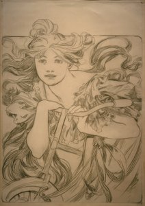 サイクルズペルファ、デザインスケッチ 作： Alphonse Mucha