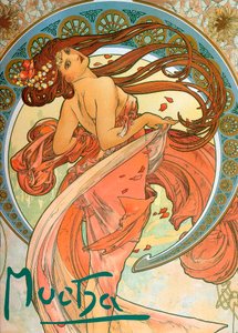 シリーズからのダンス、芸術、1898 作： Alphonse Mucha