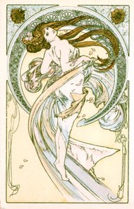 「ダンシング」、1900 作： Alphonse Mucha