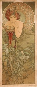 エメラルドシリーズから宝石 作： Alphonse Mucha