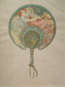 扇風機のドラフト 作： Alphonse Mucha