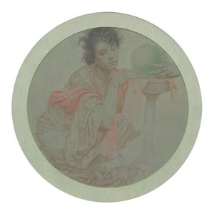クリスタルボールの占い師。 作： Alphonse Mucha