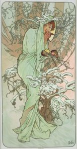冬 作： Alphonse Mucha
