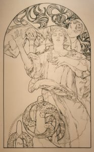 Wurlitzerオルガンのある映画館 作： Alphonse Mucha