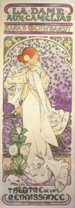 ラ・ダム・オ・カメリア-ルネサンス劇場 作： Alphonse Mucha
