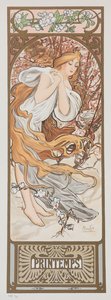 季節。春、1897年。 作： Alphonse Mucha