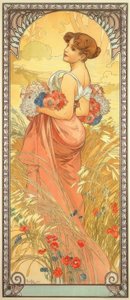 夏 作： Alphonse Mucha