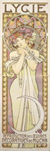 Lygie-ミュシャの装飾作品の複製 作： Alphonse Mucha
