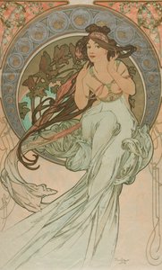 芸術からの音楽、1898 作： Alphonse Mucha