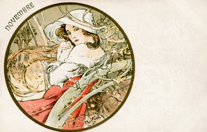 「11 月」、1900 年 作： Alphonse Mucha