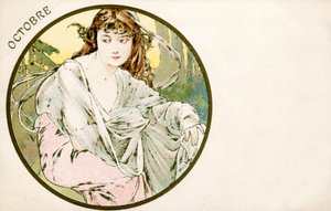 「10 月」、1900 年 作： Alphonse Mucha