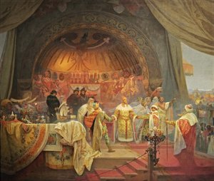 ボヘミアのオットカルII。スラブ王朝の連合サイクルスラブ叙事詩 作： Alphonse Mucha