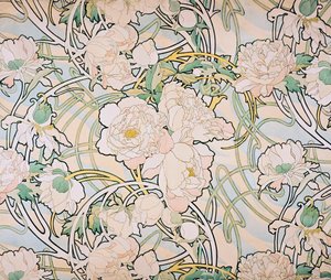 牡丹、1897 作： Alphonse Mucha